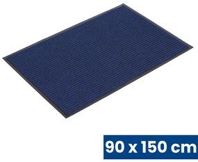 Odolná vstupná kobercová rohož s PVC, 90 x 150 cm, modrá