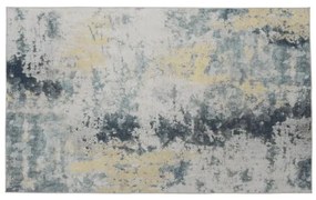 Extravagantný koberec, modrá/sivá/žltá, 160x230