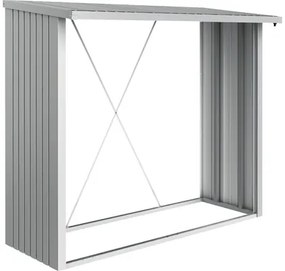Prístrešok na drevo Biohort Woodstock 230 229x102x199 cm plechový strieborný metalický