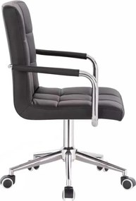 LuxuryForm DESIGN Stolička VERONA na striebornej podstave s kolieskami - čierna