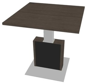 Výškovo nastaviteľný rokovací stôl Verno+ S 120 x 120 cm, dub antracit / čierna