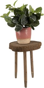 Dekoračný kvetinový drevený okrúhly stolík - Ø 24*36 cm