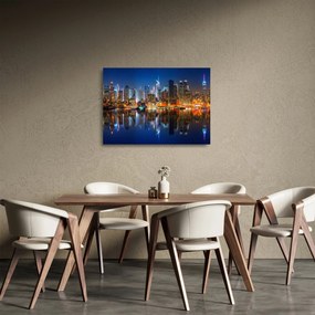 Sklenený obraz Manhattanu v noci (70x50 cm)
