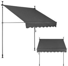 ModernHome Výškovo nastaviteľná vodeodolná balkónová slnečná clona s ručnou kľukou