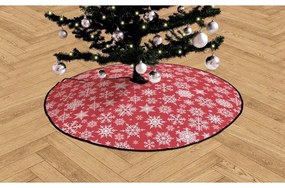 Bavlnený koberec pod vianočný stromček Butter Kings Freezy Snowflakes, ø 130 cm