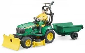 Bruder Traktor John Deere s prívesom a záhradníkom, 17,5 x 19 x 30 cm