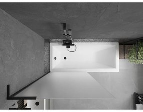 Mexen Next L, 1-krídlová vaňová zástena 90 x 150 cm, 6mm sklo námraza, čierny profil, 895-090-000-03-30-70