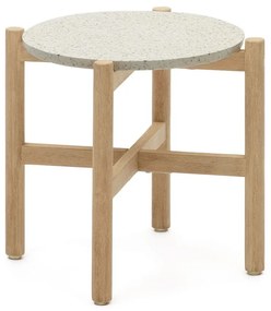 Okrúhly odkladací stolík s terrazzo doskou ø 54,5 cm Pola – Kave Home