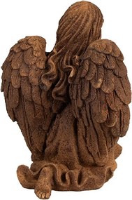 Dekoratívna hrdzavá figúrka anjel držiaci dieťa - 13*11*18 cm