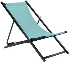 Skladacia plážová stolička tyrkysová/čierna LOCRI II Beliani