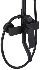 Rea Hass, sprchová zostava s vaňovou batériou, čierna matná, REA-B9968