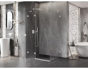 Mexen Lunar, výklopný sprchový kút ľavý 85 x 80 cm, 8mm číre sklo, biely profil, 834-085-080-20-00-L