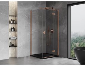 Mexen Mist H T, sprchový kút s výklopnými dverami pravý 70 x 70 cm, číre sklo, medená matná, 8A5T-070-070-65-00-P