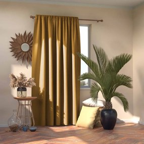 Žltý zatemňovací termo záves 140x245 cm Pleat – Restilo