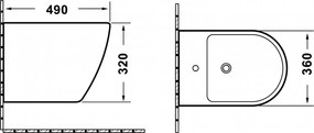 Erga Lily, závesný bidet 490x360x320 mm, čierna matná, ERG-V03-LILY-BD-BK