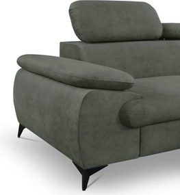 Rohová sedacia súprava Scala, olivovo zelená látka, pravý roh