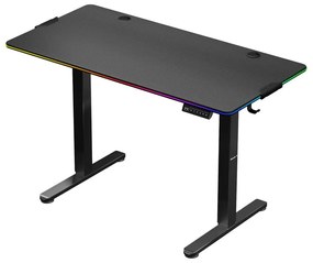 Elektricky nastaviteľný PC stolík Hyperion 8.2 (čierna + viacfarebná) (s LED osvetlením). Akcia -21%. Vlastná spoľahlivá doprava až k Vám domov. 1087526