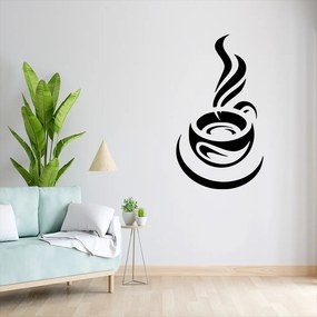 Veselá Stena Samolepka Ranná šálka kávy Farba: černá, Veľkosť: 80 x 45 cm
