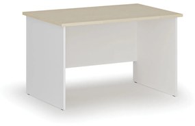 Kancelársky písací stôl rovný PRIMO WHITE, 1200 x 800 mm, biela/buk