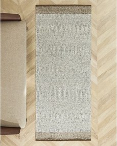 Béžový obojstranný/ručne tkaný vlnený behúň 80x200 cm Nifelia – Kave Home