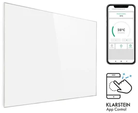 Klarstein Wonderwall 1200 Smart, infračervený ohrievač, 100 x 120 cm, 1200 W, týždenný časovač, IP24, biely