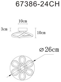Globo 67386-24CH - LED stropné svietidlo MELISAND 24W/230V pr. 26 cm zlatá