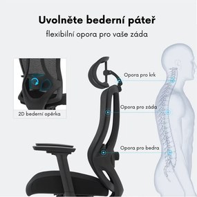 Kancelárska ergonomická stolička Neoseat TIYA — čierna, nosnosť 150 kg