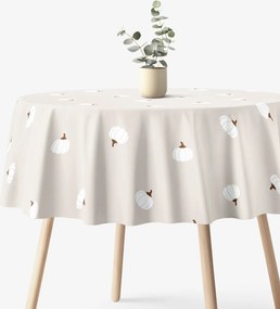 Goldea okrúhly obrus 100% bavlnené plátno - tekvice na krémovom Ø 150 cm