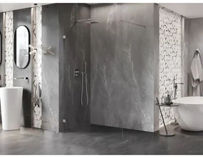 Mexen Lunar sprchová stena ľavá 50 x 200 cm, 8mm číre sklo, brúsená oceľ, 830-050-000-97-00-L