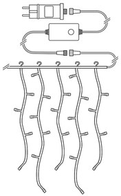 Nedis WIFILXC02W200 - LED vianočný záves 200 LED, 11 režimov, 6 m, IP65, Wi-Fi Tuya