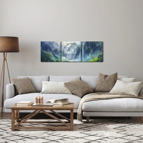 Obraz - Údolie vodopádov (s hodinami) (90x30 cm)