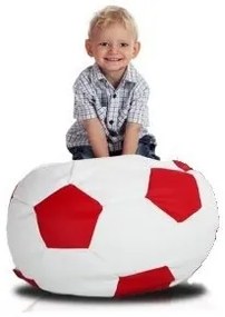 Sedací vak malá bielo červená futbalová lopta TiaHome