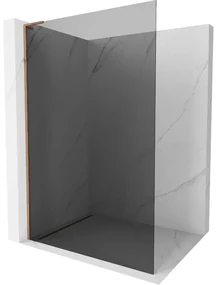 Mexen Kioto L, sprchová zástena Walk-In 100 x 200 cm, 8mm šedé sklo, ružové zlato profil, 800-100-103-60-40