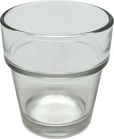 Transparentný sklenený svietnik na čajovú sviečku - Ø 7*7 cm