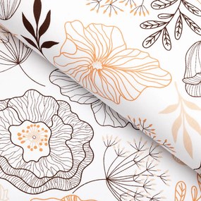 Biante Bavlnený štvorcový obrus Sandra SA-526 Hnedé vlčie maky na bielom 100x100 cm