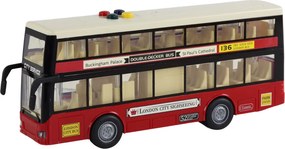 LEAN Toys Poschodový mestský autobus so svetlami a zvukmi červený 1:16