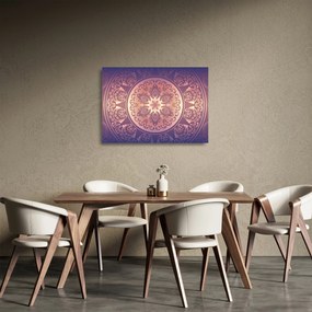 Sklenený obraz - Mandala na fialovom gradiente (70x50 cm)