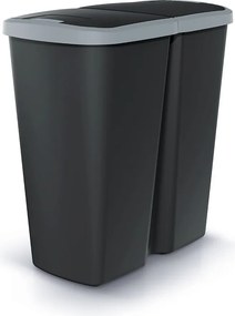 Odpadkový kôš COMPACTO DUA čierny/svetlosivý