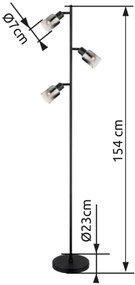 Globo 54308S - Stojacia lampa HUBERTUS 3xE14/40W/230V