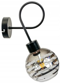 BERGE Sklenená LED nástenná lampa 1xE27 - gulička s horizontálnymi pruhmi