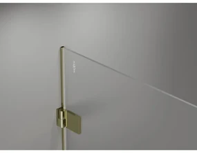 Mexen Lunar-B Duo, výklopný sprchový kút 100 x 100 cm, 8mm číre sklo, zlatý profil, 832-100L-100P-50-00