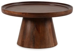 Tmavohnedý okrúhly konferenčný stolík z mangového dreva ø 80 cm Rose – MOME