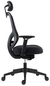 Kancelárska ergonomická stolička ATOMIC — sieť / látka, čierna, nosnosť 130 kg
