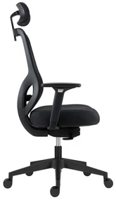 Kancelárska ergonomická stolička ATOMIC — sieť / látka, čierna, nosnosť 130 kg