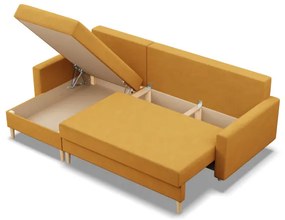 Rohová rozkladacia sedačka BLANK Elegant žltá