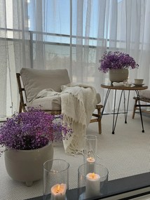 PLASTOVÝ KVETINÁČ BOTANICA SADA 2KS 30X24 CM+23X18,5 CM BÉŽOVÁ