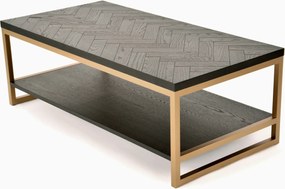 Konferenčný stolík Seville 120 cm z masívu čierny/zlatý
