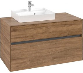 VILLEROY &amp; BOCH Collaro závesná skrinka pod umývadlo na dosku (umývadlo vľavo), 2 zásuvky, 1000 x 500 x 548 mm, Oak Kansas, C01400RH