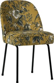 BePureHome Vogue zamatová jedálenská stolička - Vzorovaná + žltá