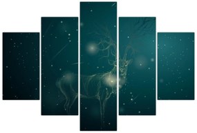 Obraz - Magický jeleň v noci (150x105 cm)